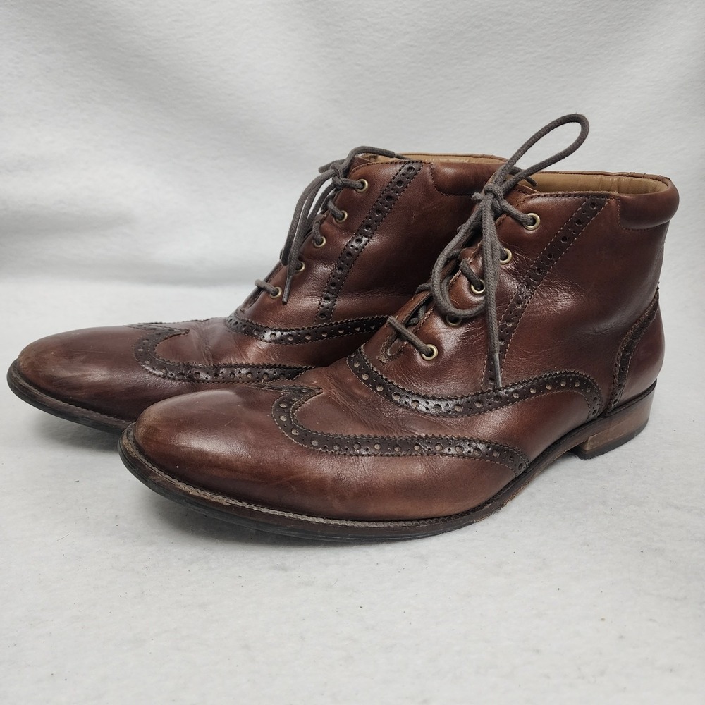 Cole Haan William Wingtip C20286 Mens 10 M Chukka Boot Brown Round Toe Ankle